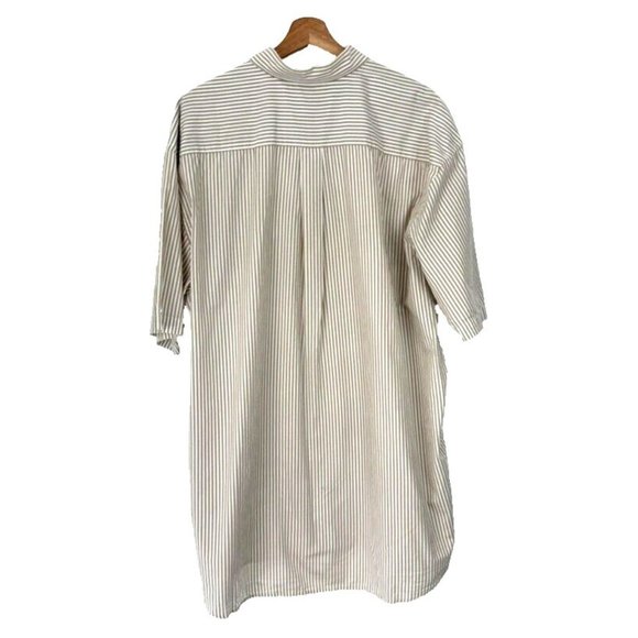 Cutter & Buck Shirt Mens 2XT Button Up Beige Striped Short Sleeve 100% Cotton - Picture 2 of 8